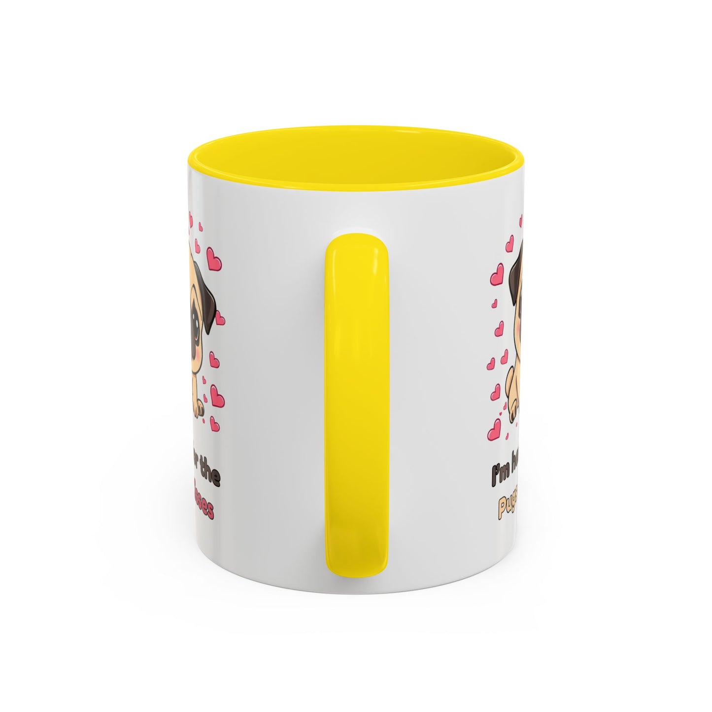 Cute Pug Accent Coffee Mug | Perfect Gift for Dog Lovers, Valentine's Day, Pet Owners, Home Decor, Funny Mug