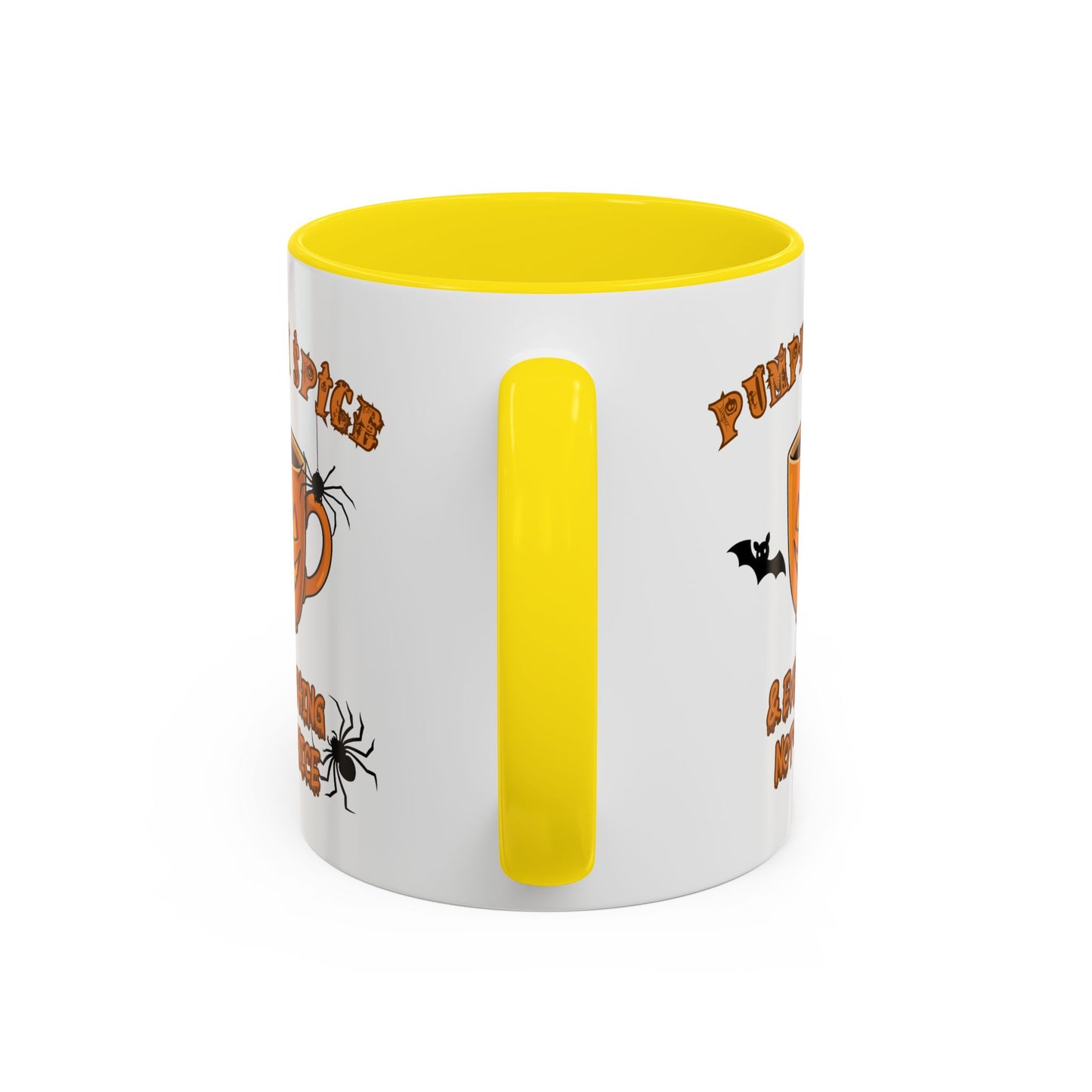 Halloween Pumpkin Spice Coffee Mug, Spooky Gift for Fall, Black Handle, Autumn Decor, Seasonal Coffee Cup