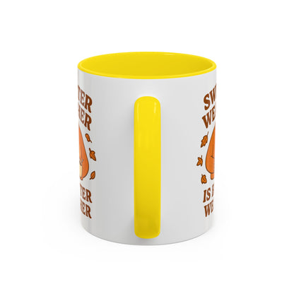 Cozy Fall Mug with Sweater Weather Design, Autumn Coffee Mug, Cute Gift for Pumpkin Spice Lovers, Hot Chocolate, Thanksgiving, Fall Decor