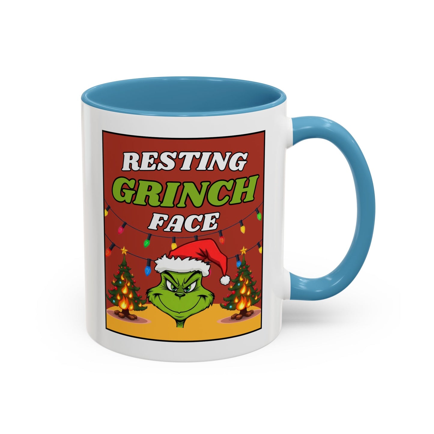 Resting Grinch Face Coffee Mug — Holiday Funny Christmas Mug