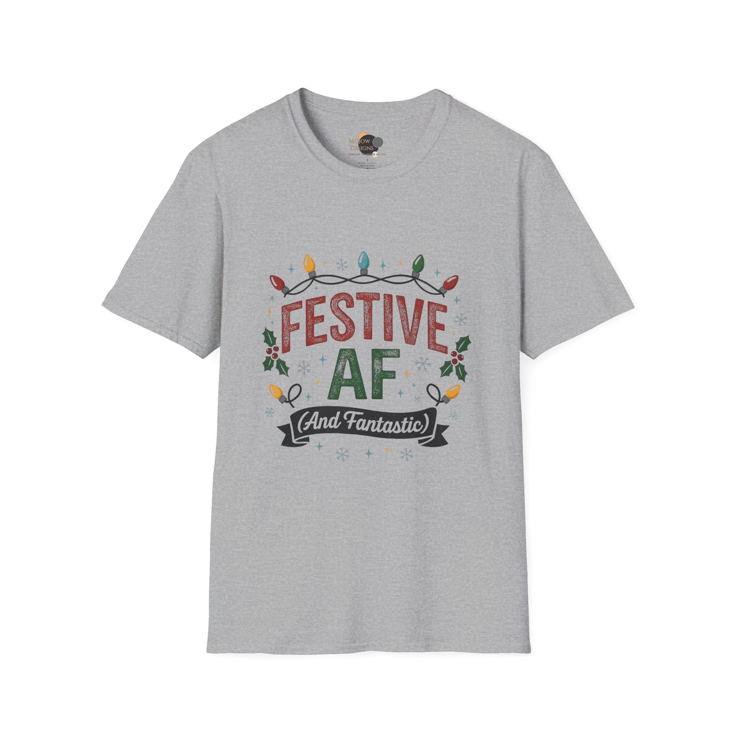 Festive AF Christmas T-Shirt — Holiday Lights & Cheer Tee