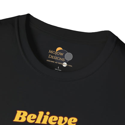 Believe & Achieve Motivational T-Shirt, Unisex Casual Tee, Perfect for Achievers, Gift for Graduations, Sports Events, or Daily Inspiration