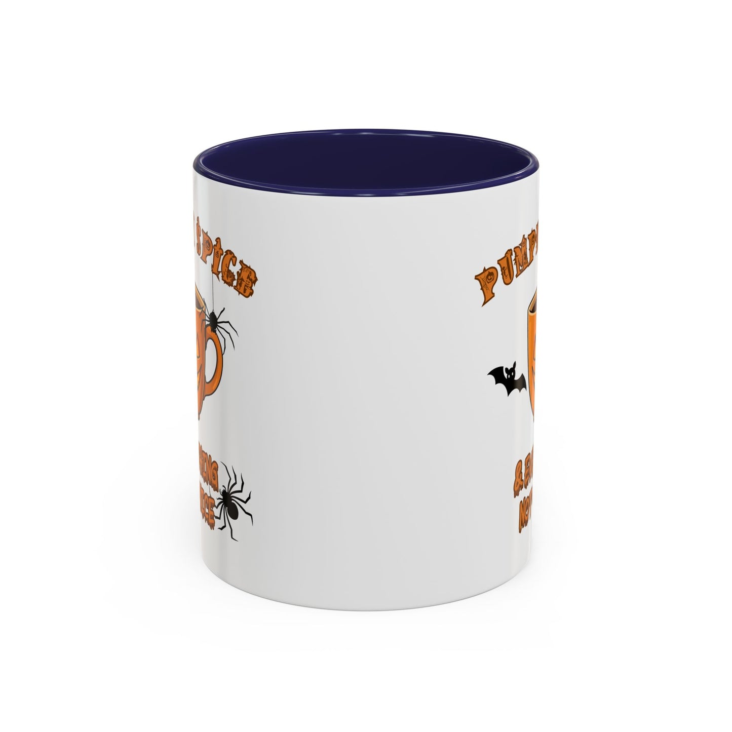 Halloween Pumpkin Spice Coffee Mug, Spooky Gift for Fall, Black Handle, Autumn Decor, Seasonal Coffee Cup