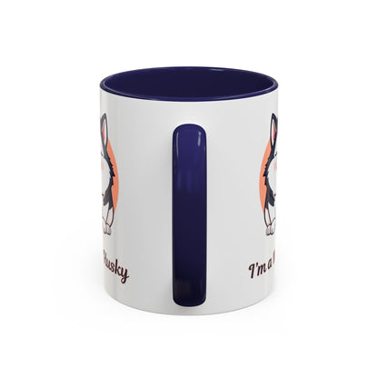 Cute Husky Accent Coffee Mug - Perfect Gift for Dog Lovers, Pet Owners, Birthdays, and Coffee Enthusiasts