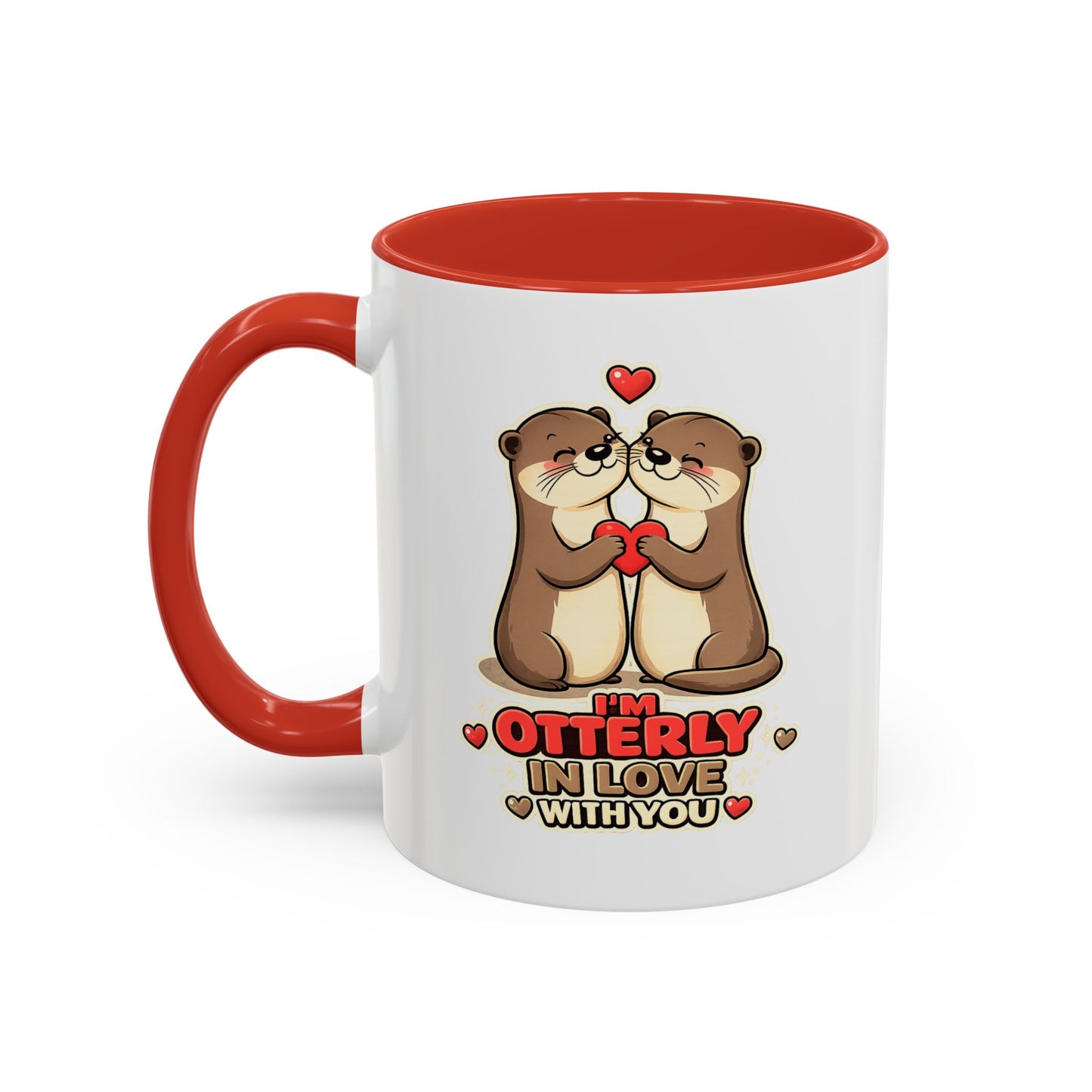 I'm Otterly in Love Accent Coffee Mug — Cute Otter Coffee Cup for Animal Lovers, Valentines Day