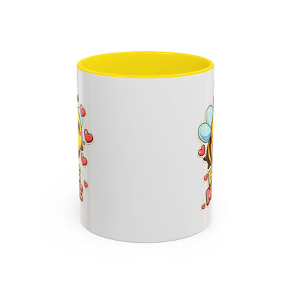 Bee Mine Accent Coffee Mug — Cute Valentine Bee Design
