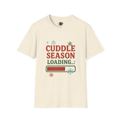 Cuddle Season Loading T-Shirt — Cozy Holiday Graphic Tee Christmas