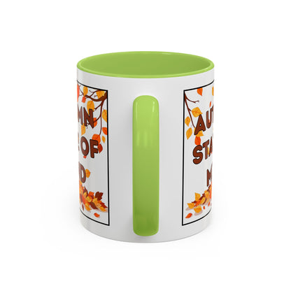 Autumn State of Mind Coffee Mug, Fall Decor Mug, Seasonal Gift, Cozy Beverage Mug, Halloween Coffee Cup, Pumpkin Spice Lover Gift