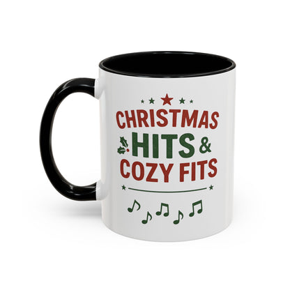 Christmas Hits & Cozy Fits Coffee Mug — Holiday Music & Cozy Outfit Gift