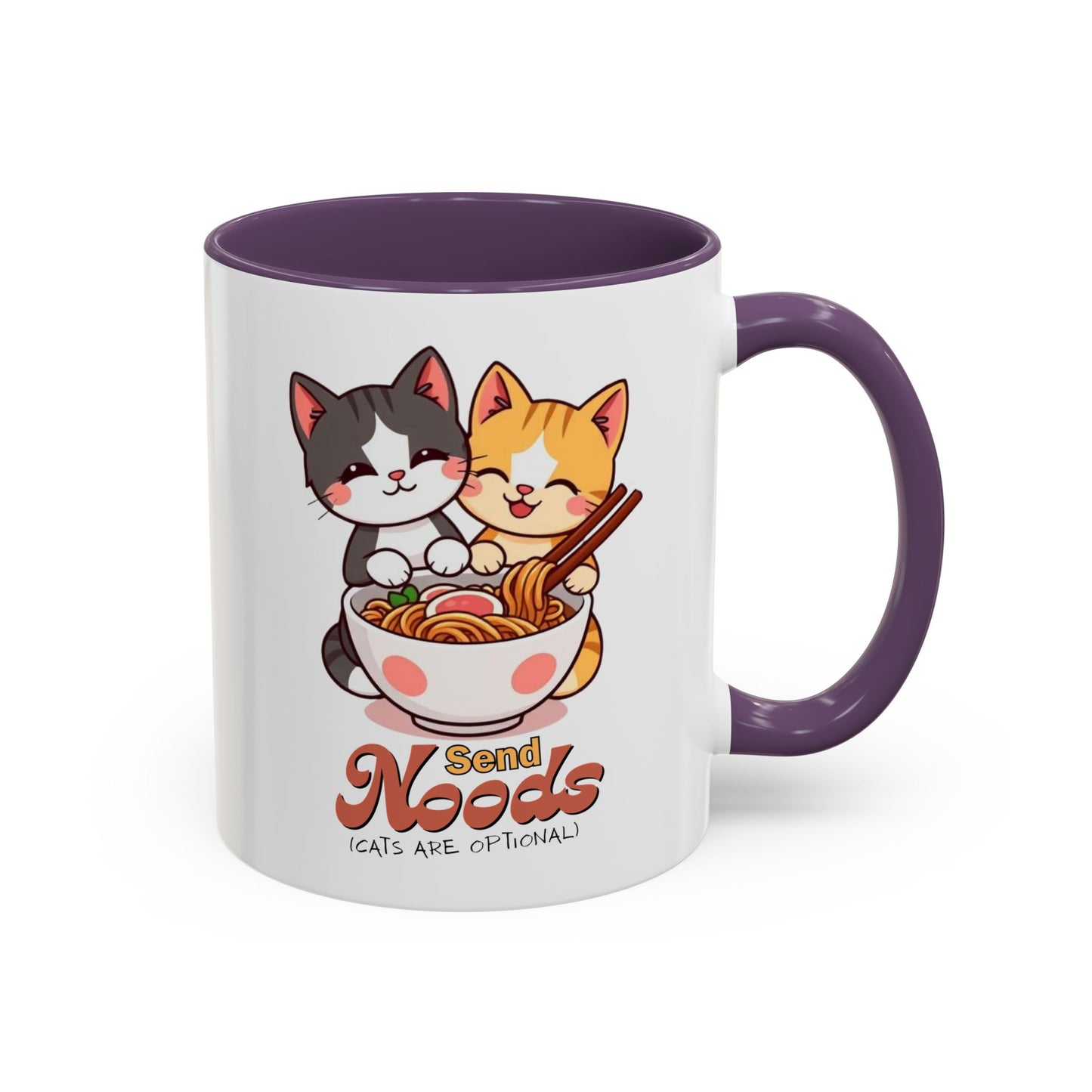 Cute Cat-Themed Coffee Mug, Send Noods Mug, Fun Gift for Cat Lovers, Unique Kitchen Decor, Perfect for Birthdays or Holidays