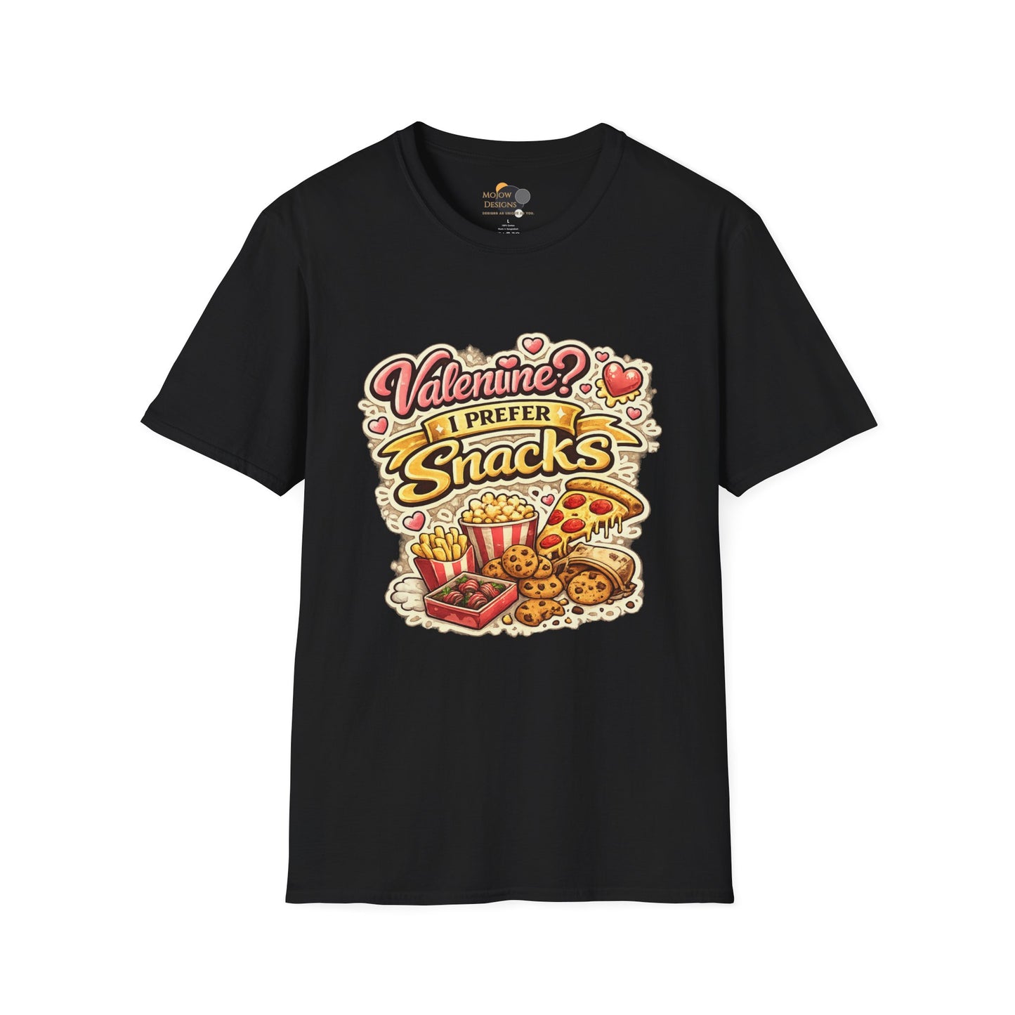Valentine? I Prefer Snacks T-Shirt — Funny Valentine’s Day Food Lover Tee