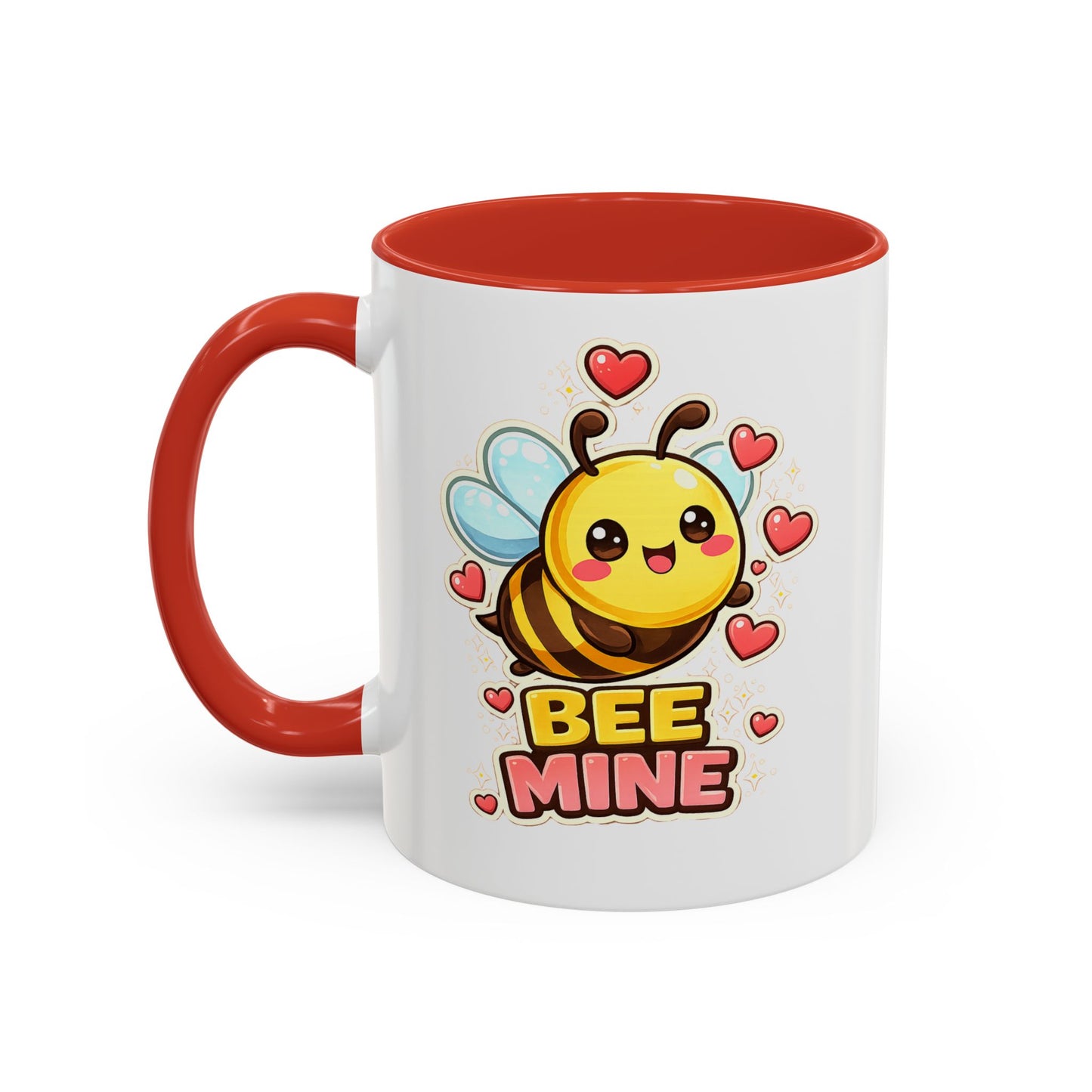 Bee Mine Accent Coffee Mug — Cute Valentine Bee Design