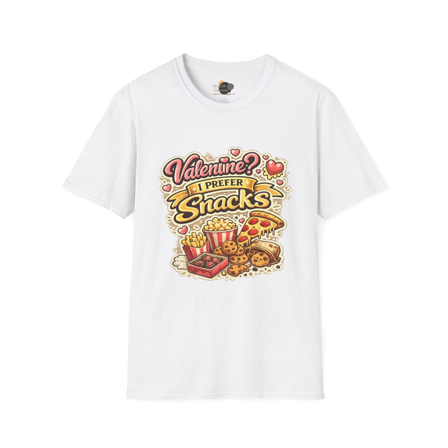 Valentine? I Prefer Snacks T-Shirt — Funny Valentine’s Day Food Lover Tee