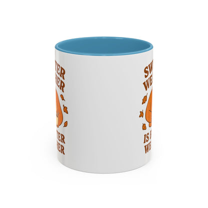 Cozy Fall Mug with Sweater Weather Design, Autumn Coffee Mug, Cute Gift for Pumpkin Spice Lovers, Hot Chocolate, Thanksgiving, Fall Decor
