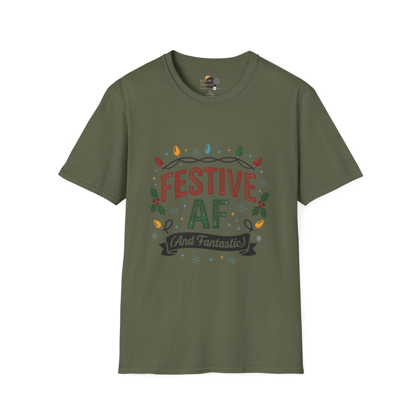 Festive AF Christmas T-Shirt — Holiday Lights & Cheer Tee