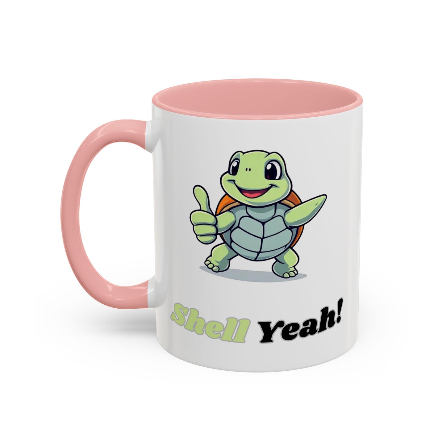 Cheerful Coffee Mug, Shell Yeah! Turtle Mug, Fun Gift for Kids, Cute Kitchen Decor, Positive Vibe Cup, Animal Lover Gift