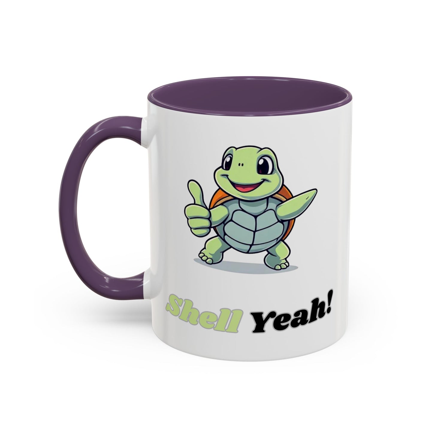Cheerful Coffee Mug, Shell Yeah! Turtle Mug, Fun Gift for Kids, Cute Kitchen Decor, Positive Vibe Cup, Animal Lover Gift
