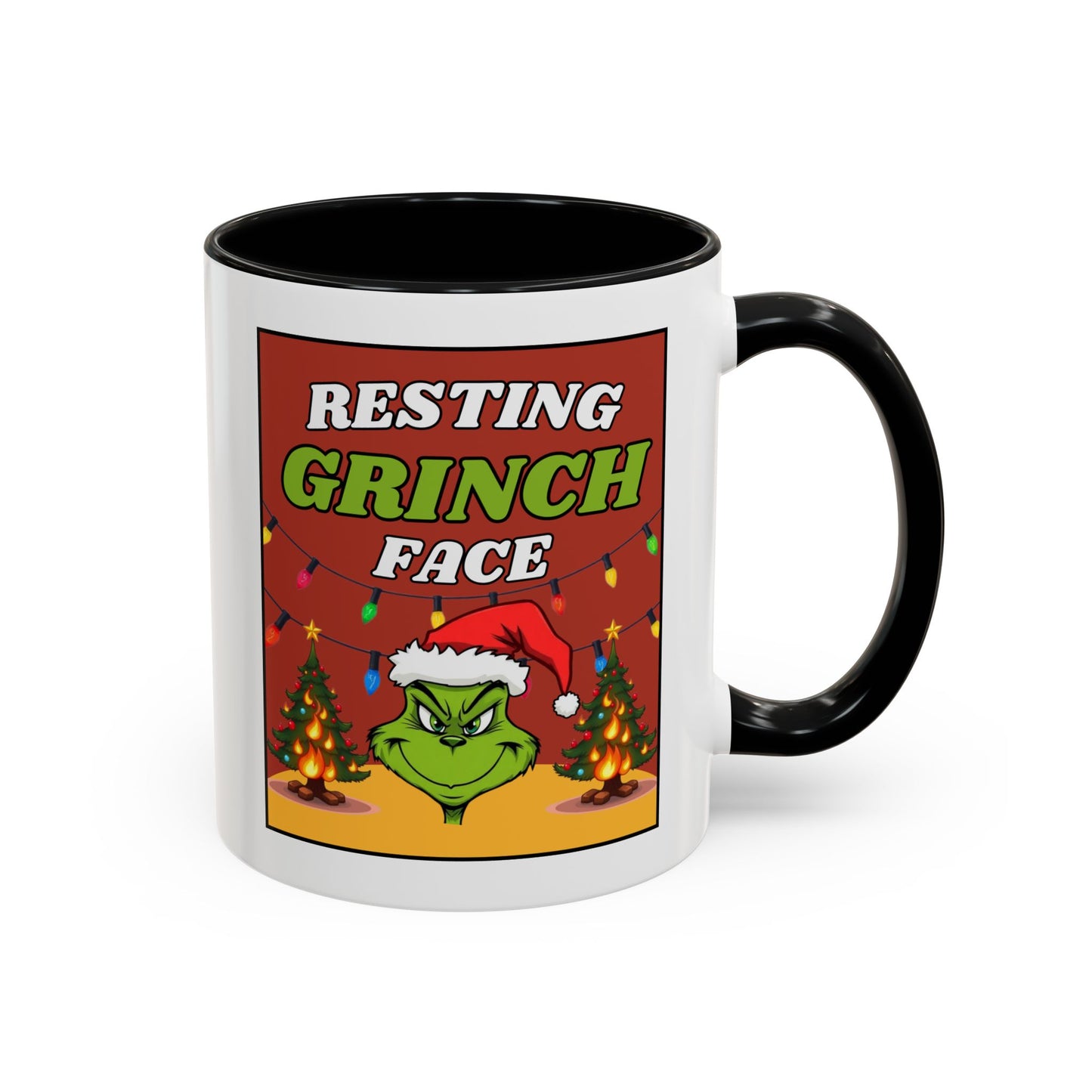 Resting Grinch Face Coffee Mug — Holiday Funny Christmas Mug