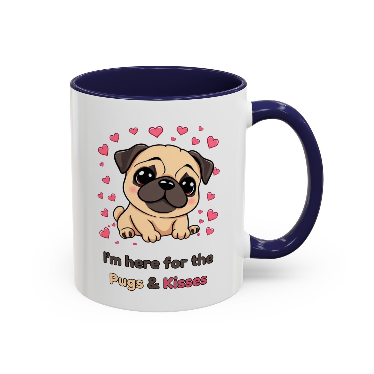 Cute Pug Accent Coffee Mug | Perfect Gift for Dog Lovers, Valentine's Day, Pet Owners, Home Decor, Funny Mug
