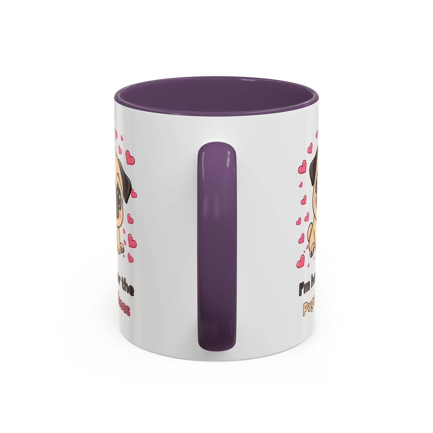 Cute Pug Accent Coffee Mug | Perfect Gift for Dog Lovers, Valentine's Day, Pet Owners, Home Decor, Funny Mug