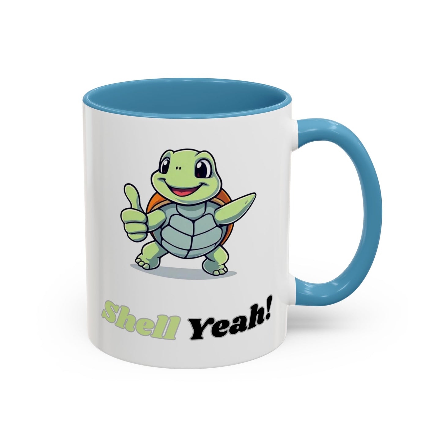 Cheerful Coffee Mug, Shell Yeah! Turtle Mug, Fun Gift for Kids, Cute Kitchen Decor, Positive Vibe Cup, Animal Lover Gift