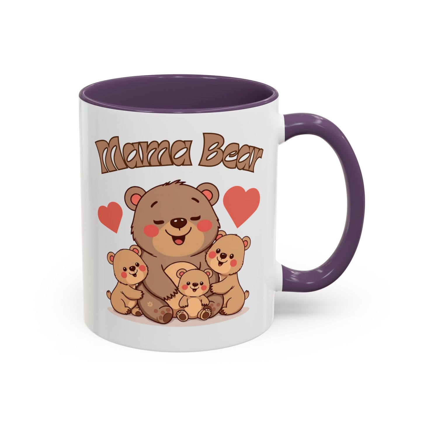 Mama Bear Accent Coffee Mug – Perfect Gift for Moms, Cute Bear Design, Tea or Coffee Lover, Mother’s Day, Birthday, Baby Shower