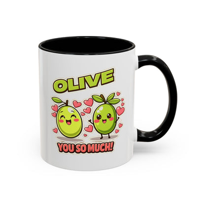 Olive You So Much Accent Coffee Mug, Valentines Day