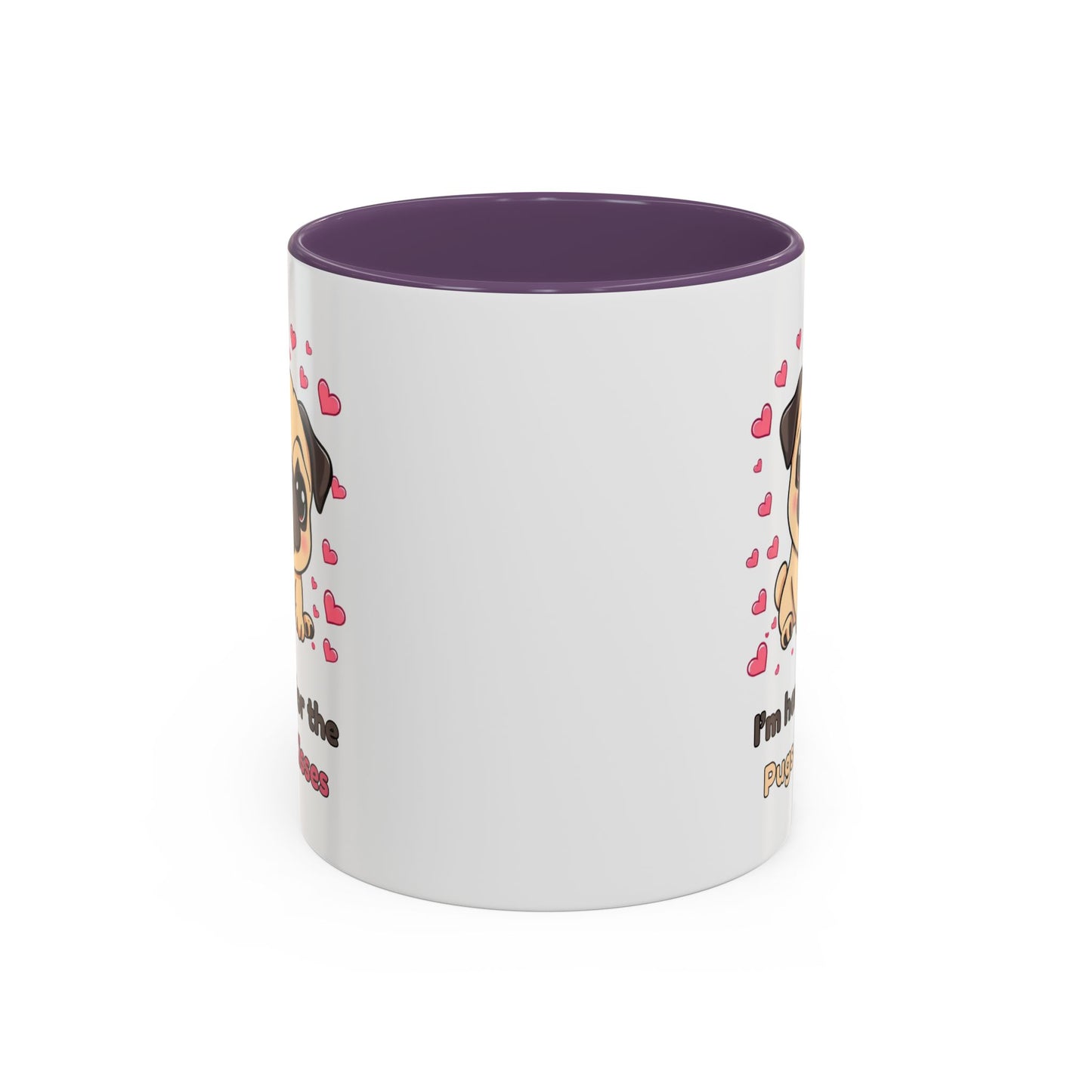 Cute Pug Accent Coffee Mug | Perfect Gift for Dog Lovers, Valentine's Day, Pet Owners, Home Decor, Funny Mug