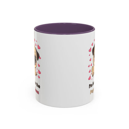 Cute Pug Accent Coffee Mug | Perfect Gift for Dog Lovers, Valentine's Day, Pet Owners, Home Decor, Funny Mug