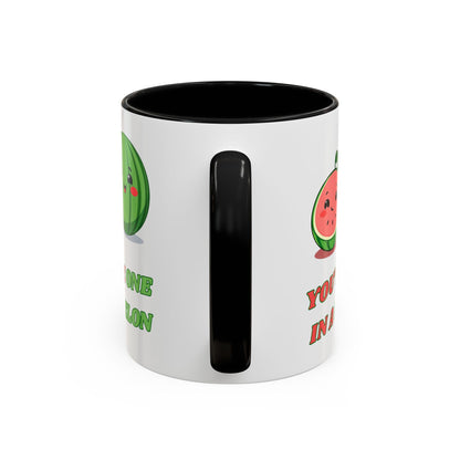 Cute Watermelon Coffee Mug - You're One in a Melon, Gift for Fruit Lovers, Summer Vibes, Inspirational Mug, Kitchen Decor