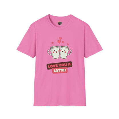 Love You a Latte Unisex T-Shirt, Cute Coffee Shirt, Valentine's Day Gift, Coffee Lover Tee, Fun Graphic Tee
