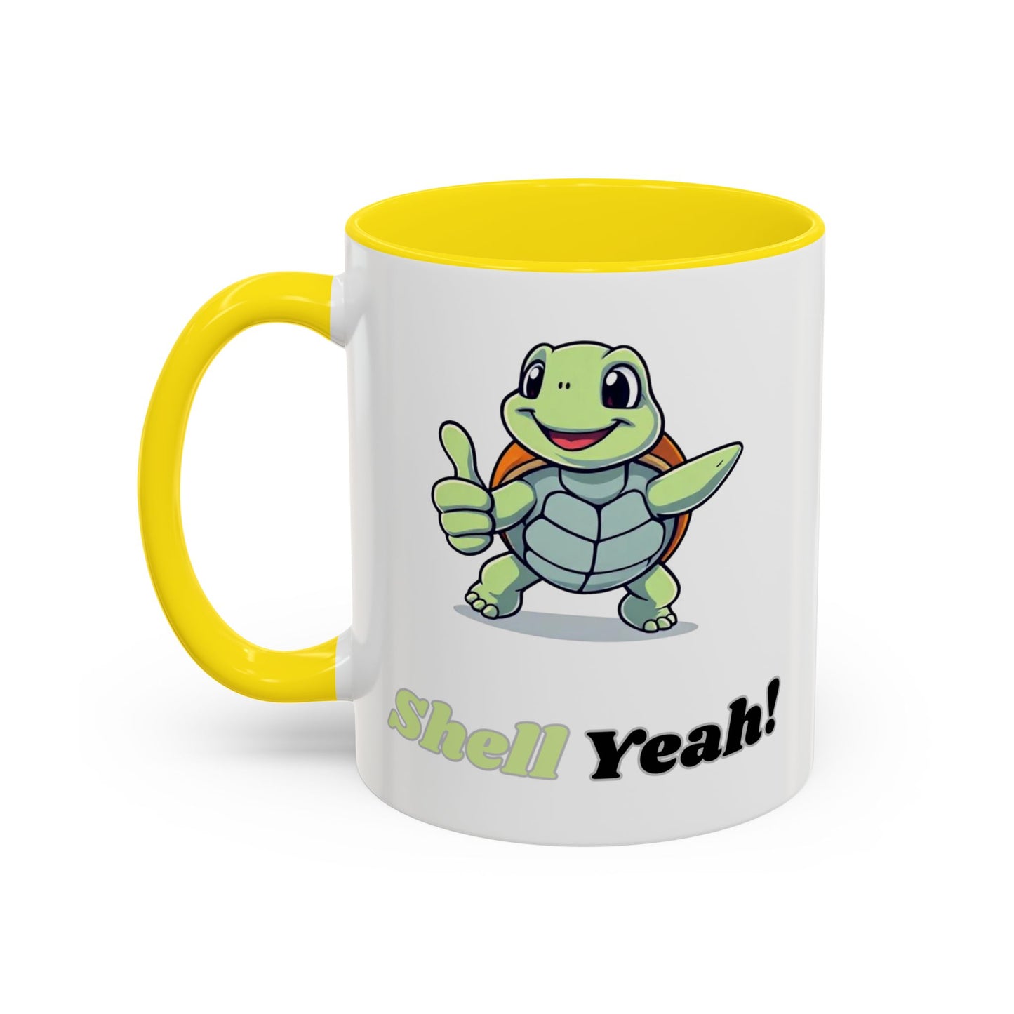 Cheerful Coffee Mug, Shell Yeah! Turtle Mug, Fun Gift for Kids, Cute Kitchen Decor, Positive Vibe Cup, Animal Lover Gift