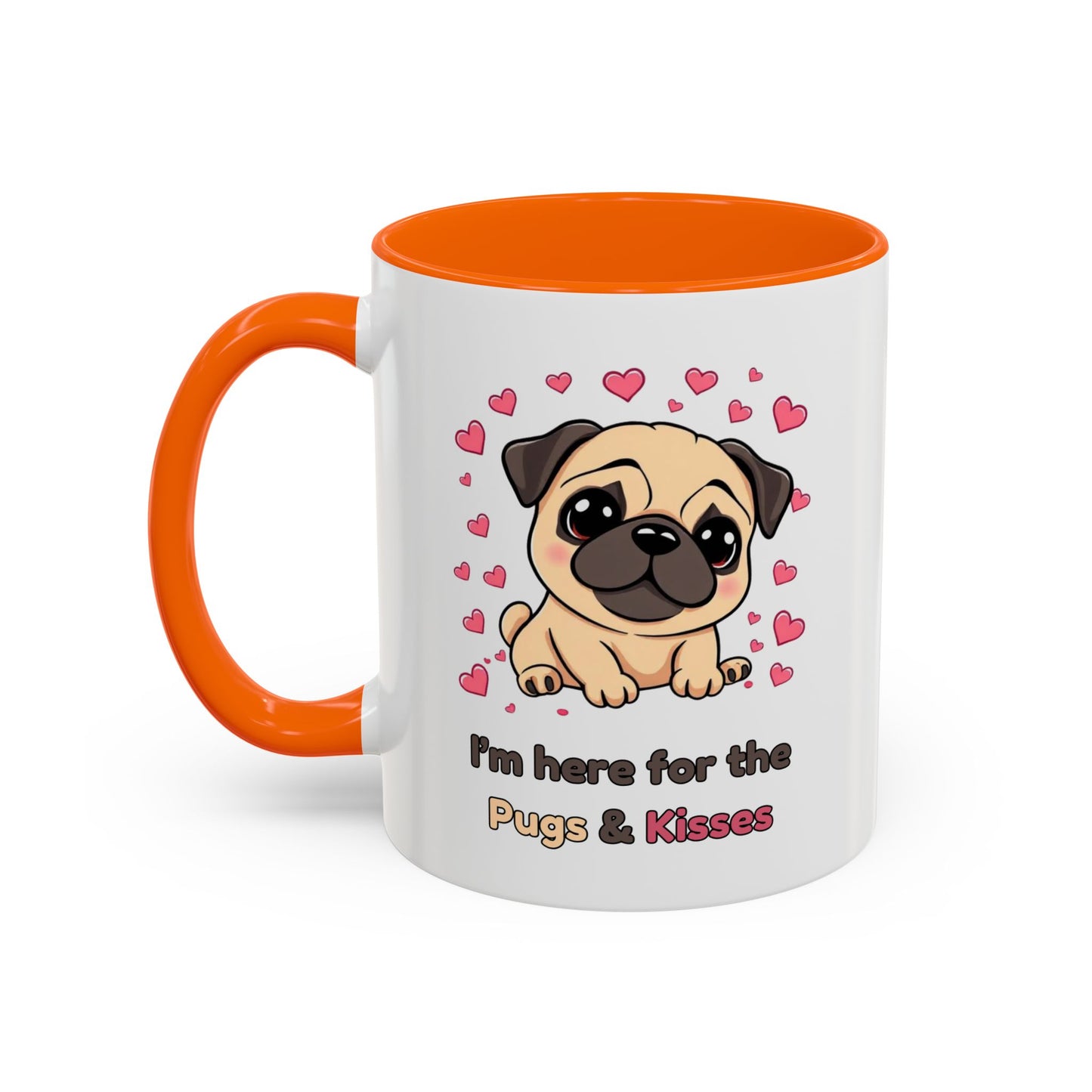 Cute Pug Accent Coffee Mug | Perfect Gift for Dog Lovers, Valentine's Day, Pet Owners, Home Decor, Funny Mug