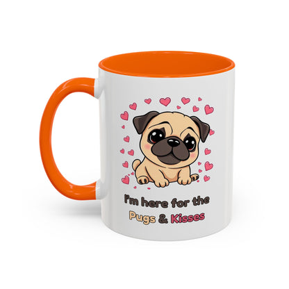 Cute Pug Accent Coffee Mug | Perfect Gift for Dog Lovers, Valentine's Day, Pet Owners, Home Decor, Funny Mug