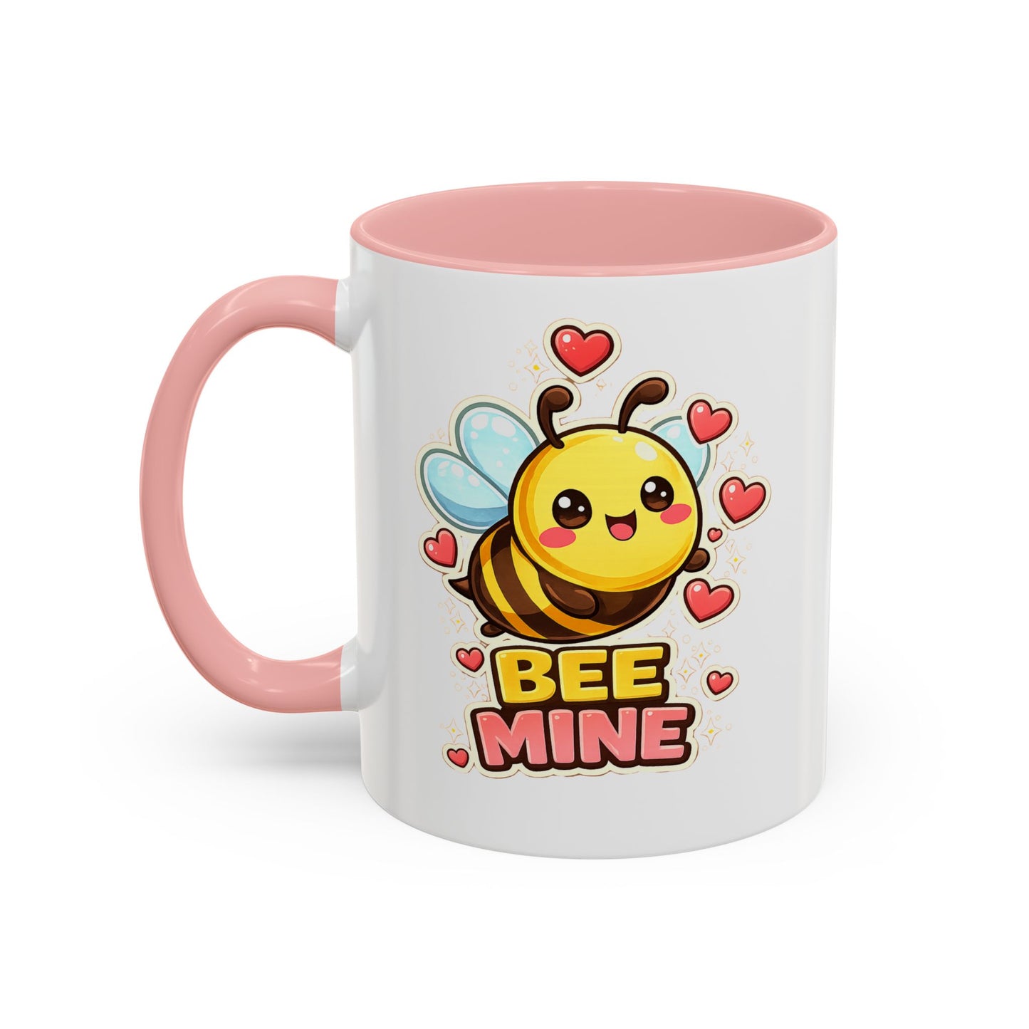 Bee Mine Accent Coffee Mug — Cute Valentine Bee Design