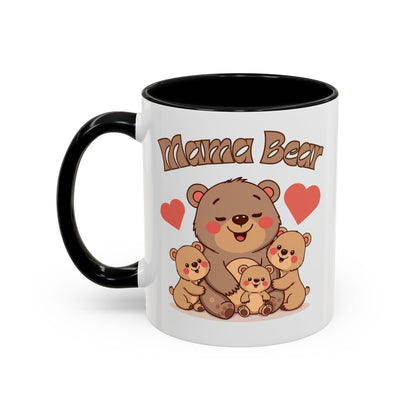 Mama Bear Accent Coffee Mug – Perfect Gift for Moms, Cute Bear Design, Tea or Coffee Lover, Mother’s Day, Birthday, Baby Shower