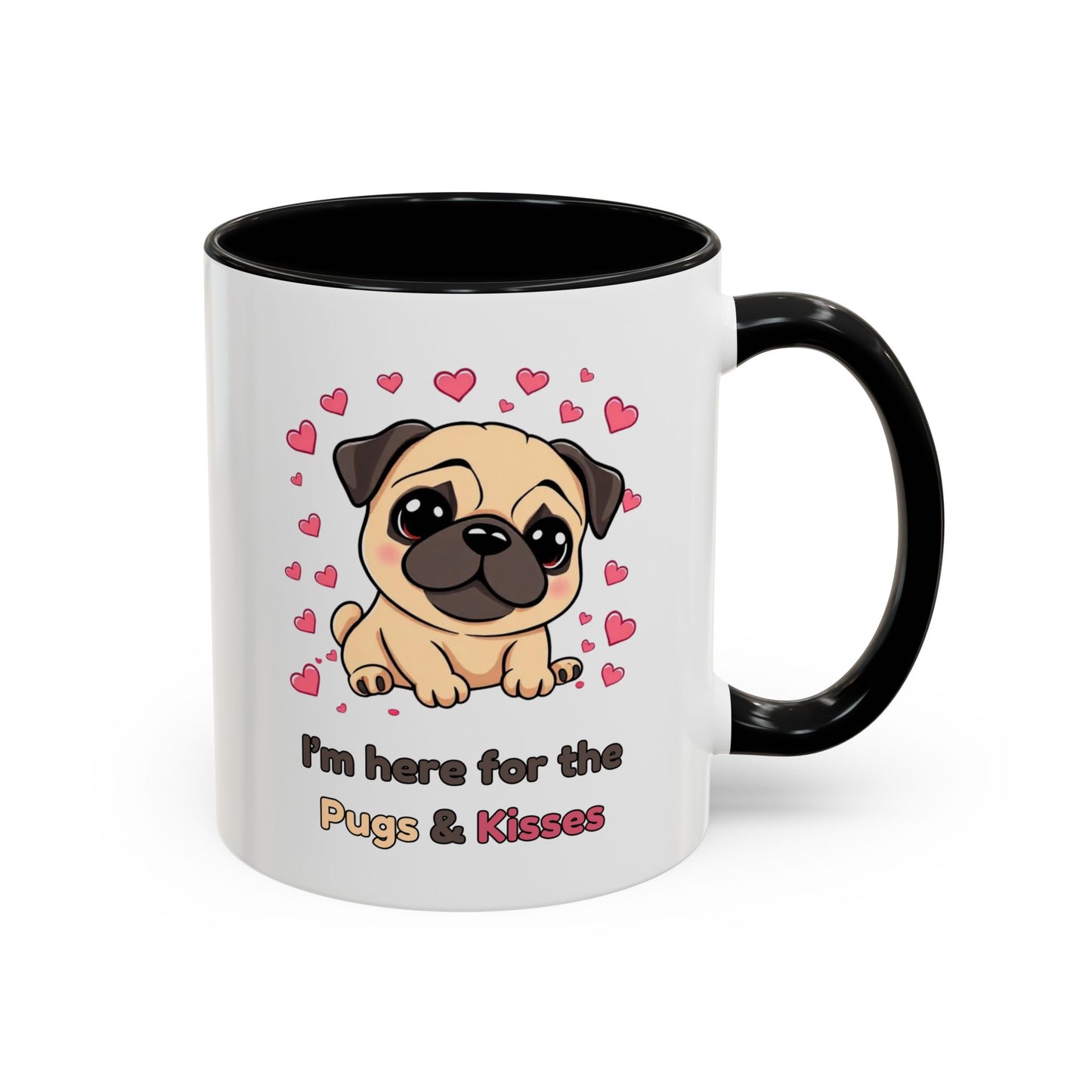 Cute Pug Accent Coffee Mug | Perfect Gift for Dog Lovers, Valentine's Day, Pet Owners, Home Decor, Funny Mug