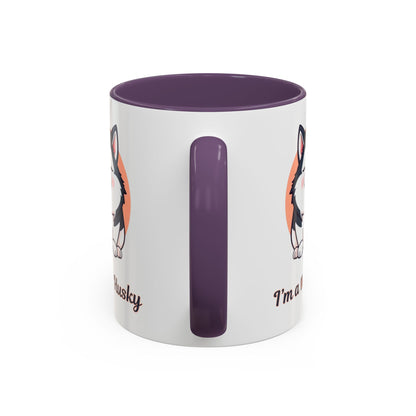 Cute Husky Accent Coffee Mug - Perfect Gift for Dog Lovers, Pet Owners, Birthdays, and Coffee Enthusiasts