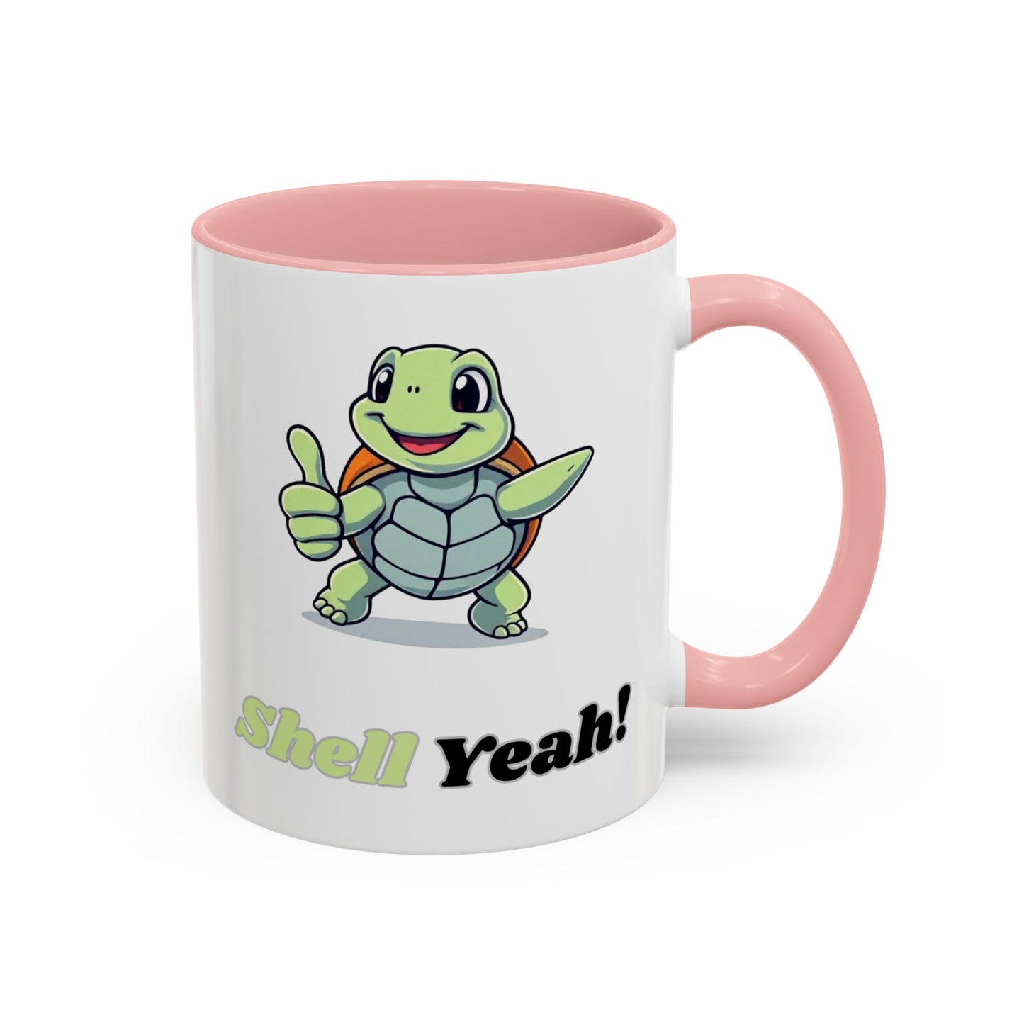 Cheerful Coffee Mug, Shell Yeah! Turtle Mug, Fun Gift for Kids, Cute Kitchen Decor, Positive Vibe Cup, Animal Lover Gift