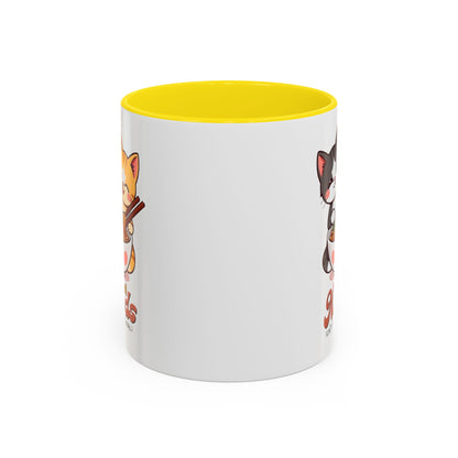 Cute Cat-Themed Coffee Mug, Send Noods Mug, Fun Gift for Cat Lovers, Unique Kitchen Decor, Perfect for Birthdays or Holidays