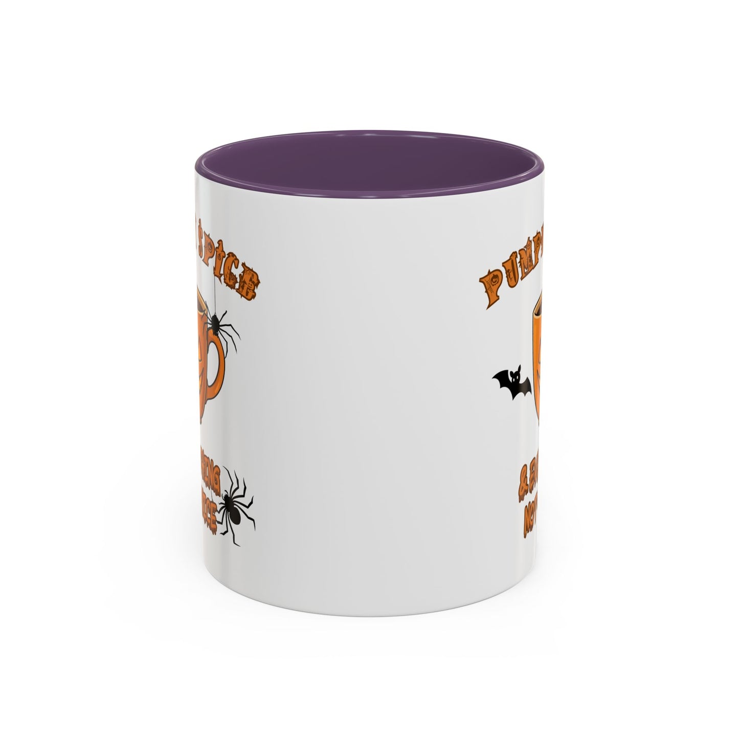 Halloween Pumpkin Spice Coffee Mug, Spooky Gift for Fall, Black Handle, Autumn Decor, Seasonal Coffee Cup