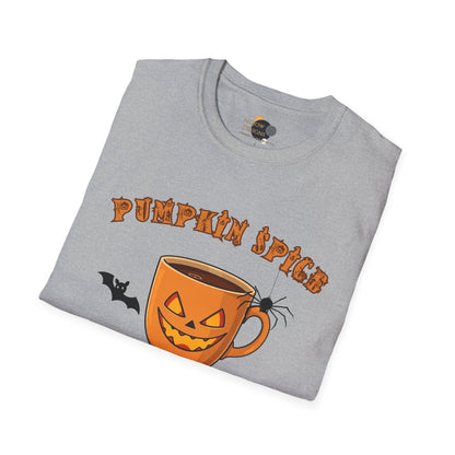 Pumpkin Spice Unisex T-Shirt | Cozy Fall Tee, Halloween Shirt, Autumn Apparel, Casual Outfit, Gift for Pumpkin Lovers