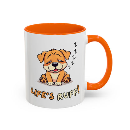 Dog Lover's Accent Coffee Mug | Cute Pet Gift | Perfect for Dog Owners | Life's Ruff Humor | Funny Coffee Cup | 11oz