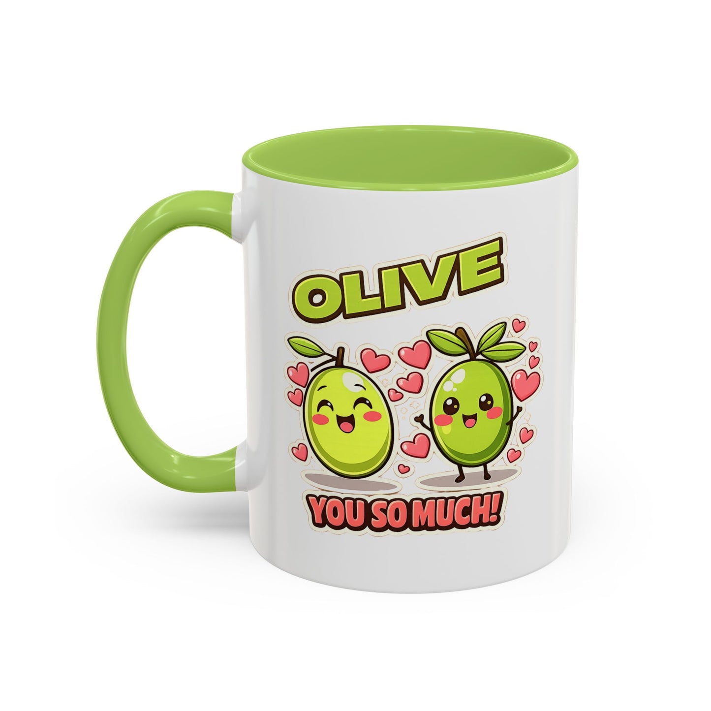 Olive You So Much Accent Coffee Mug, Valentines Day