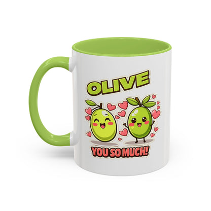 Olive You So Much Accent Coffee Mug, Valentines Day