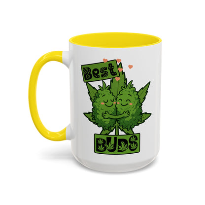 Best Buds Accent Coffee Mug, Cute Plant Mug, Gift for Plant Lovers, Pothead Gifts, Cannabusiness Mug