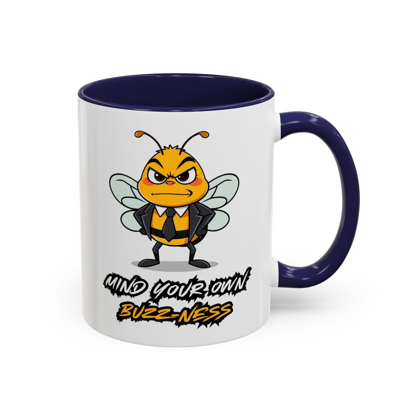 Mind Your Own Buzz-ness Accent Coffee Mug | Funny Bee Gift for Coffee Lovers, Bee Lover Mug, Humorous Kitchen Decor, Perfect for Gifts, Spring Time