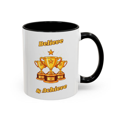Award-Winning Coffee Mug, Believe & Achieve Cup, Motivational Gift for Winners, Sports, Achievements, Graduation