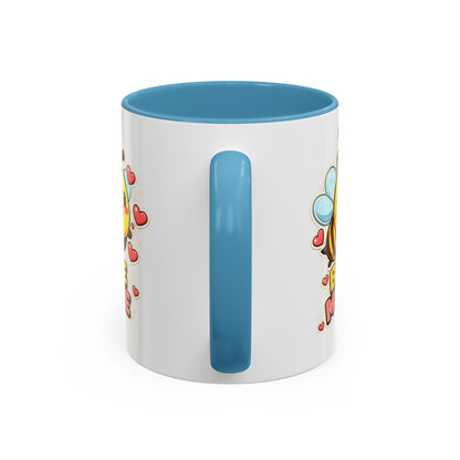 Bee Mine Accent Coffee Mug — Cute Valentine Bee Design
