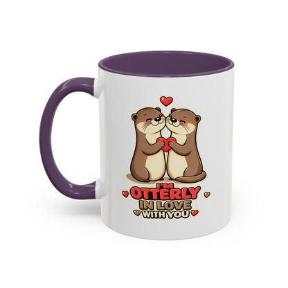 I'm Otterly in Love Accent Coffee Mug — Cute Otter Coffee Cup for Animal Lovers, Valentines Day